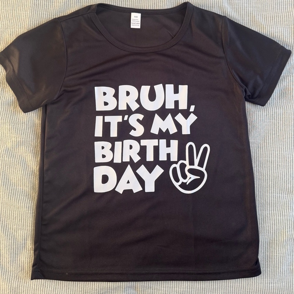 Kids Black Birthday T-Shirt